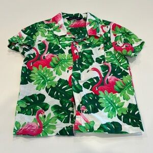 Janie and Jack Tropical Flamingo Shirt Size 3